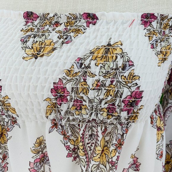 SHOW ME YOUR MUMU RAQUEL PAISLEY SMOCKED TOP SZ XS - Picture 3 of 7